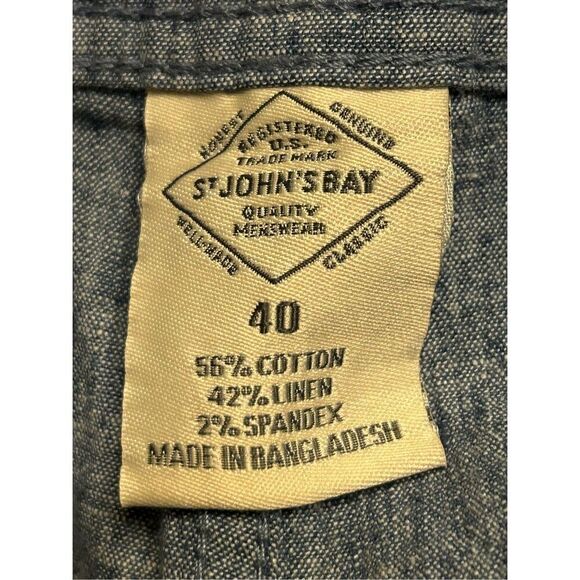 St. John's Bay Navy Linen 9" Mens Flat Front Short Size 40 nwt (0234) - Picture 3 of 3